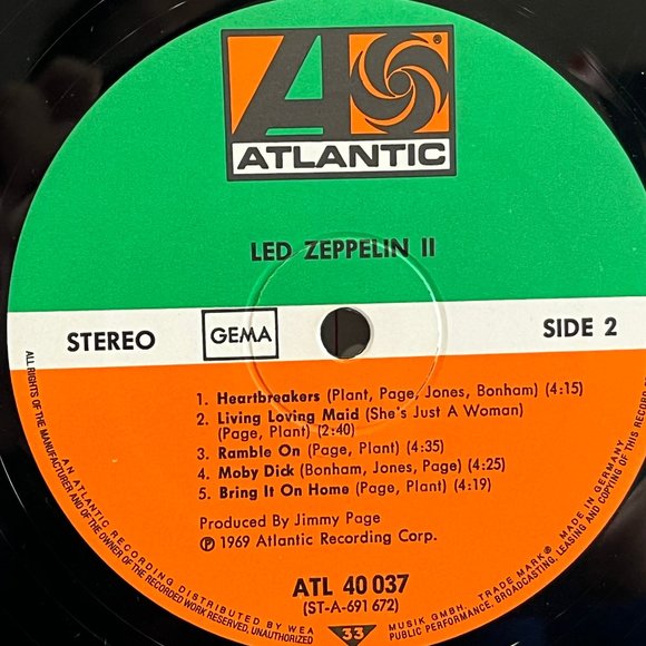 Led Zeppelin - Led Zeppelin II LP - SD 8236 - Gatefold - German Pressing 1972 - Picture 8 of 9
